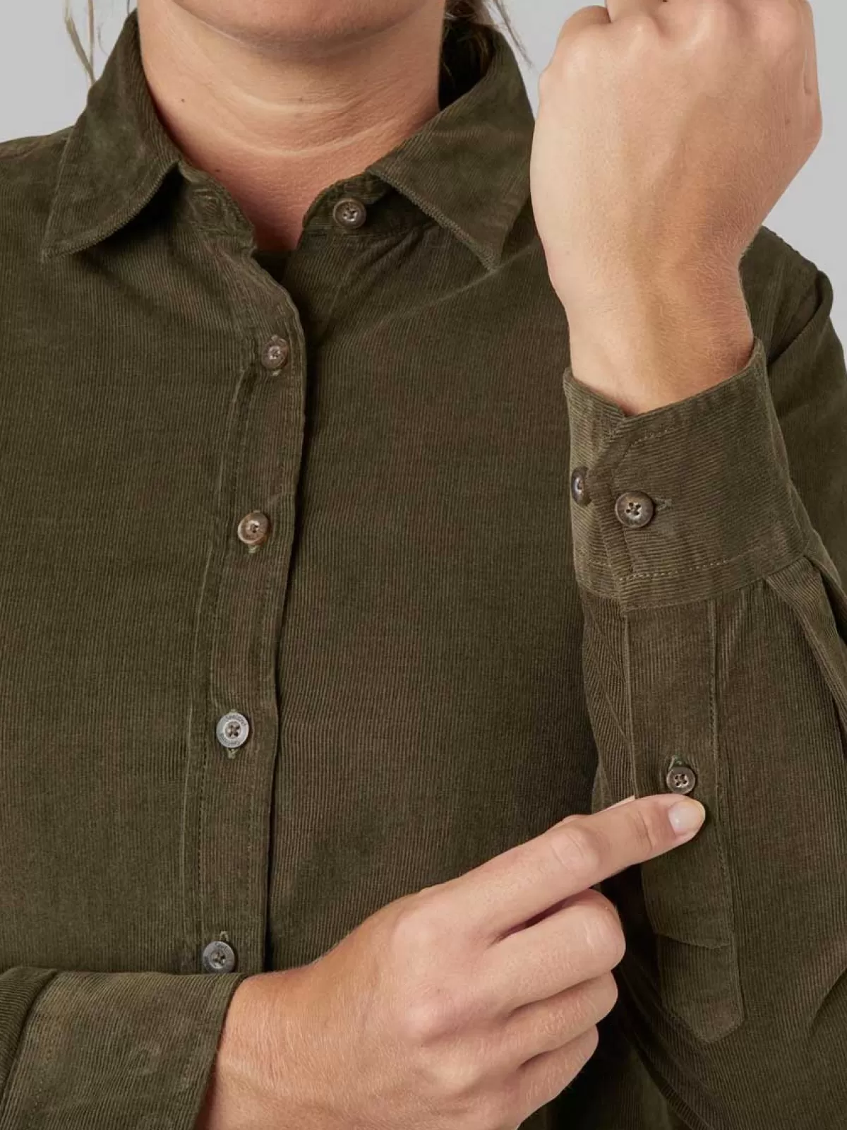 Outlet Seeland 40% Off Olivia Shirt - Ladies Cotton Corduroy - Pine Green