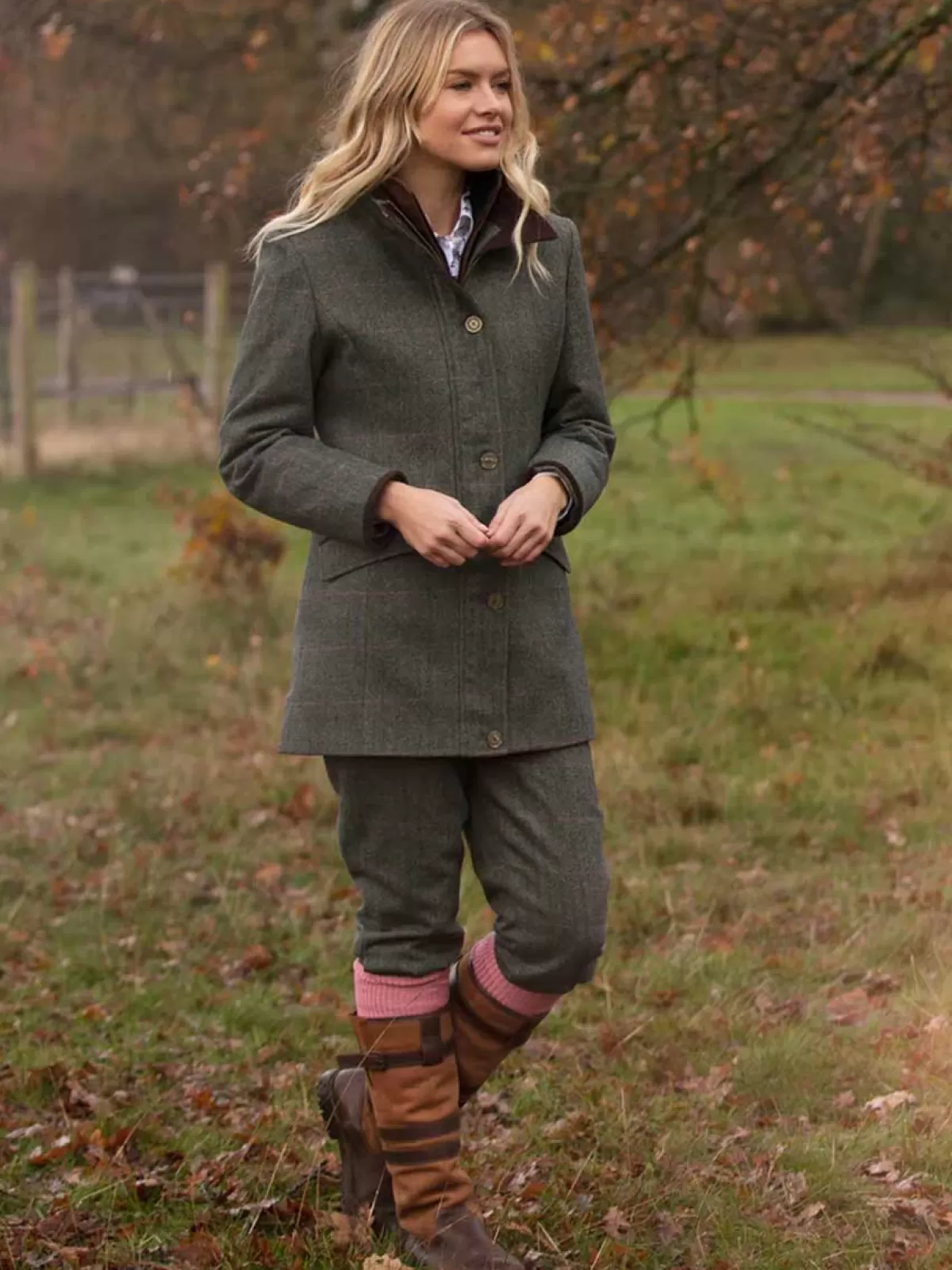 Shop Alan Paine 50% Off Combrook Ladies Tweed Breeks - Spruce - Size: Uk 14