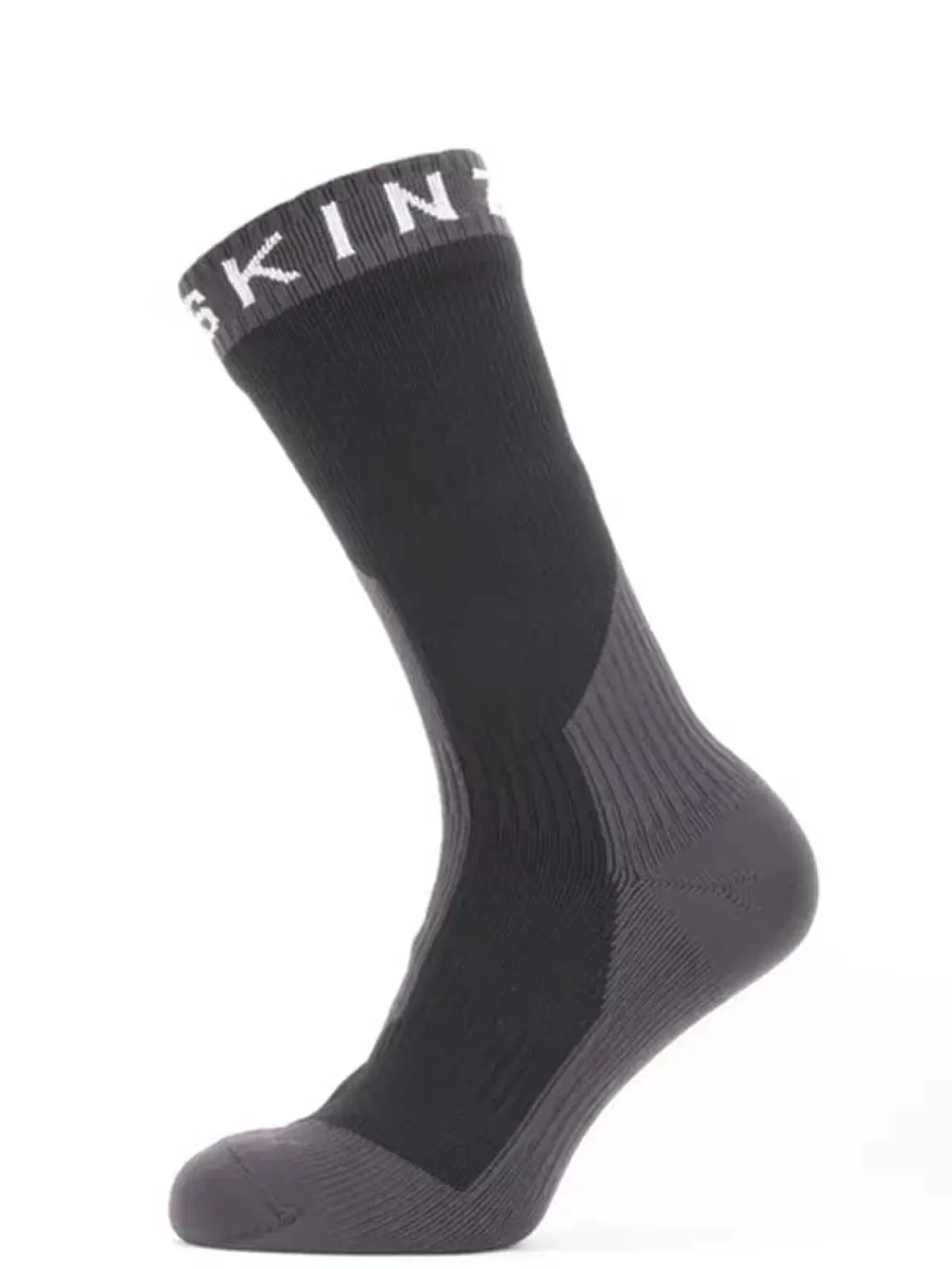 Fashion Sealskinz Socks - Waterproof Extreme Cold Weather Mid Length Sock - Black & Grey